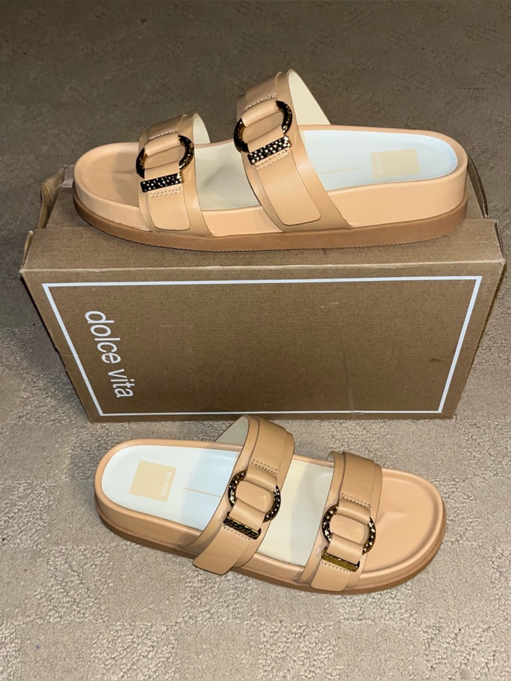 Dolce Vita Soya Platform Sandals Light Tan Leather Women’s Size 8.5 - Picture 2 of 16